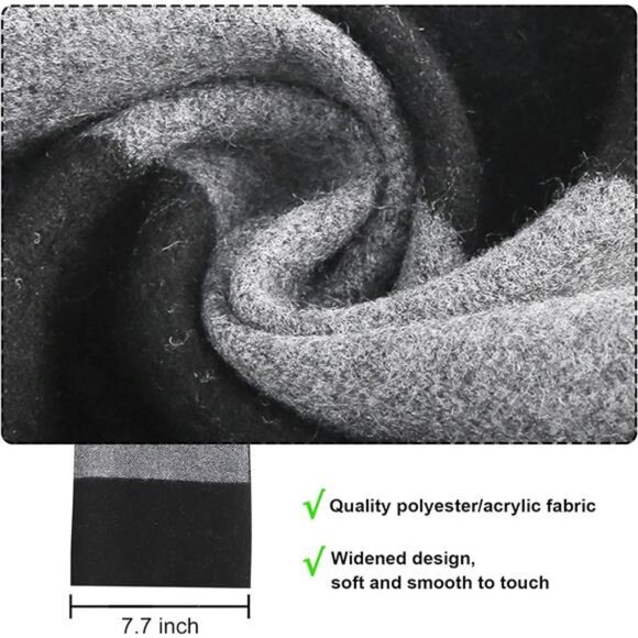 New Scarf for Men,Black and Gray Striped Mens Scarf Winter Halloween Costume - Picture 5 of 7